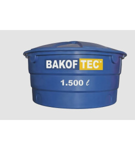 Caixa D'água redonda com Tampa 1500L de Fibra Azul Bakof Tec
